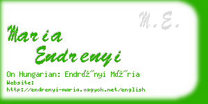 maria endrenyi business card